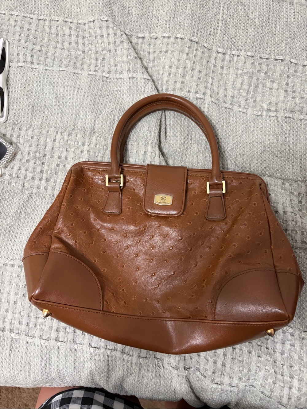 Classic Brown Leather Tote Handbag